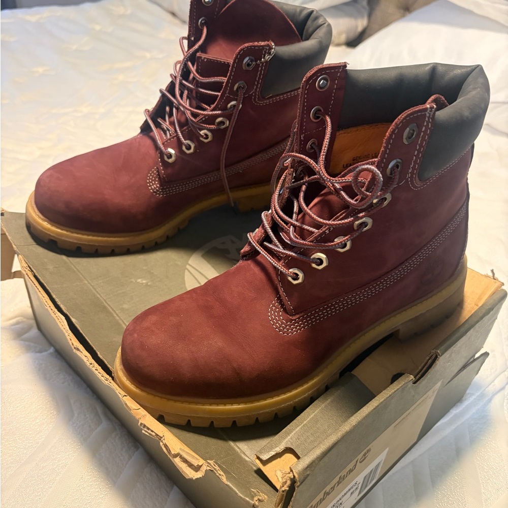 Timberland Red Lace-Up Boots